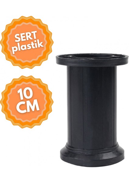 Jumbo Ayarlanabilir Siyah 10 cm Plastik Mobilya Ayağı, Lüks Metal Mobilya Ayak, Koltuk, Dolap, Şifonyer Ayak