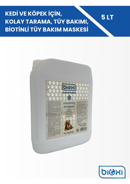 Kedi ve Köpek Için, Kolay Tarama, Tüy Bakımı, Biotinli Tüy Bakım Maskesi 5 Lt