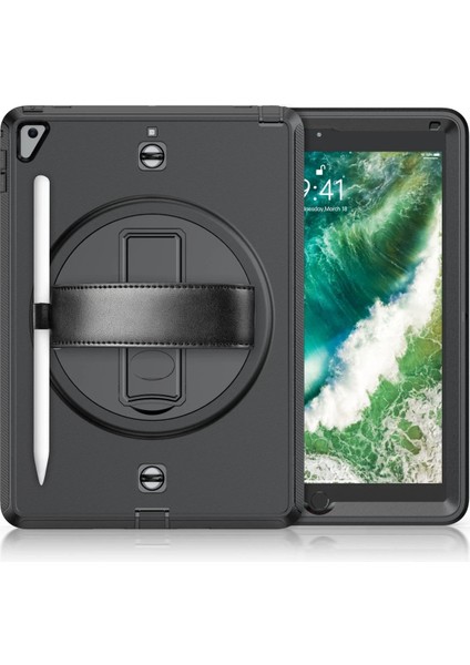Ipad 5 Air 9.7 Kılıf Strap-C Otterbox Tablet Kapak - Siyah Bstmy