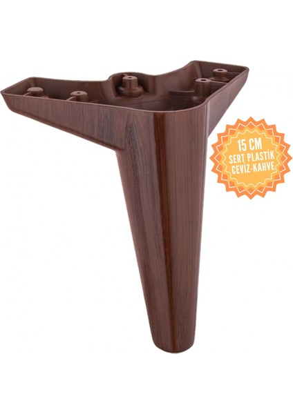 Zirve Ceviz 15 cm Plastik Mobilya Ayağı, Lüks Metal Mobilya Ayak, Koltuk, Dolap, Şifonyer Ayak