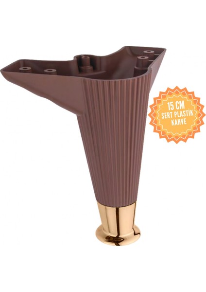 Nefes Ceviz 15 cm Plastik Mobilya Ayağı, Lüks Metal Mobilya Ayak, Koltuk, Dolap, Şifonyer Ayak
