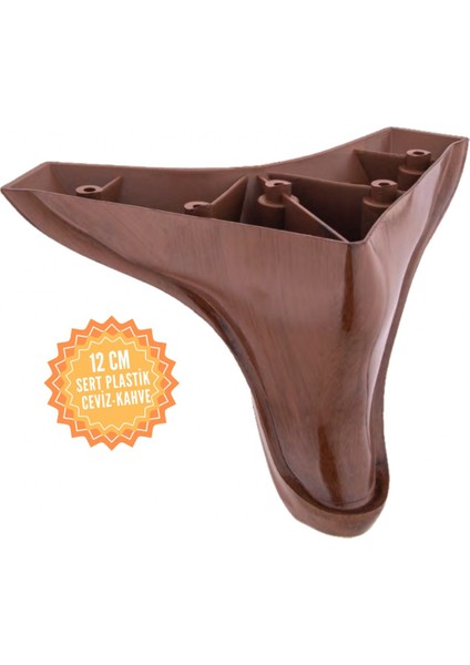 Yunus Ceviz 12 cm Plastik Mobilya Ayağı, Lüks Metal Mobilya Ayak, Koltuk, Dolap, Şifonyer Ayak