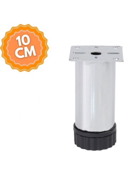 Ayarlanabilir 10 cm Bingolu Krom Metal Mobilya Ayağı, Lüks Metal Mobilya Ayak, Koltuk, Dolap, Şifonyer Ayak