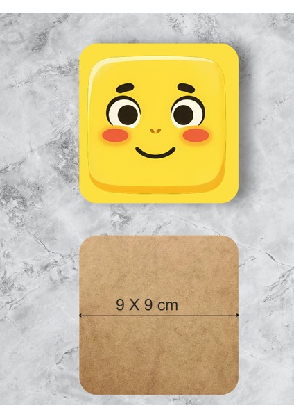 Bardak Altlığı Ahşap Baskılı Altlık 4'lü set (9 x9CM) fırsatları