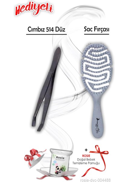 Saç Fırçası Geri Dönüştürülebilir Mavi 4275 ve Cımbız 514 Düz Rosie Hediyeli