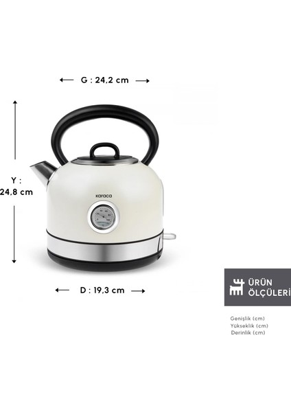 Retro 2202 Su Isıtıcısı Kettle Krem 2200W