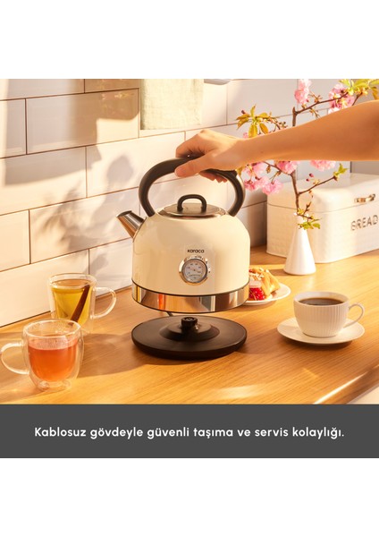 Retro 2202 Su Isıtıcısı Kettle Krem 2200W