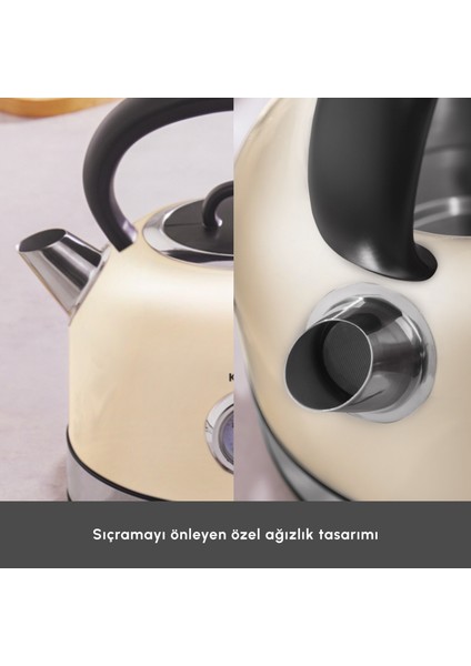 Retro 2202 Su Isıtıcısı Kettle Krem 2200W