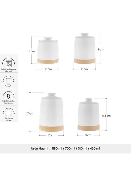White Stone Vakumlu Kapaklı 4'lü Baharat Takımı fiyatları
