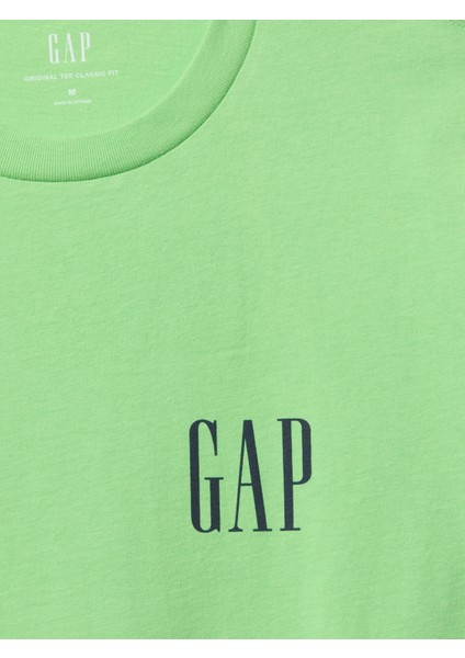 Erkek Yeşil Gap Logo Heavyweight T-Shirt modelleri
