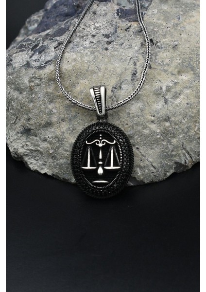 Terazi Figürlü Zirkon Taş Süslemeli 925 Ayar Gümüş Kolye Zincir 901802 fiyatları