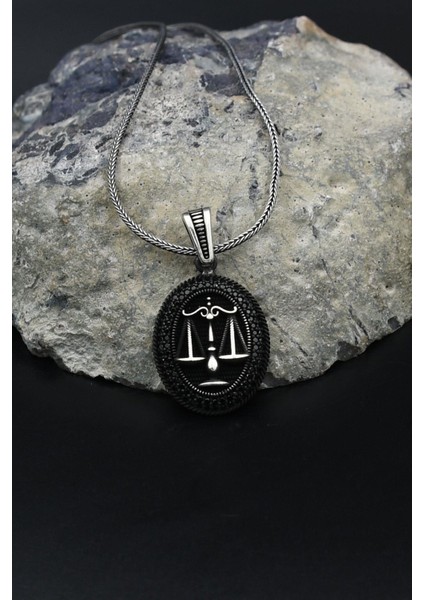 Terazi Figürlü Zirkon Taş Süslemeli 925 Ayar Gümüş Kolye Zincir 901802 modelleri