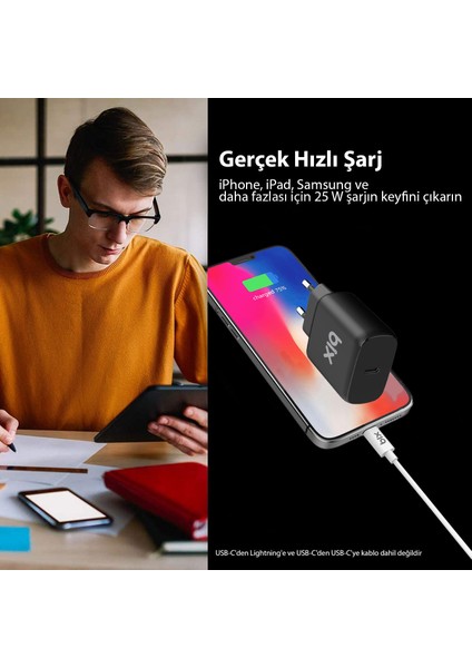 BX-PD25TA 25W Hızlı Şarj / Pd Port iPhone / / Android Uyumlu Seyahat Şarjı Adaptörü fırsatları