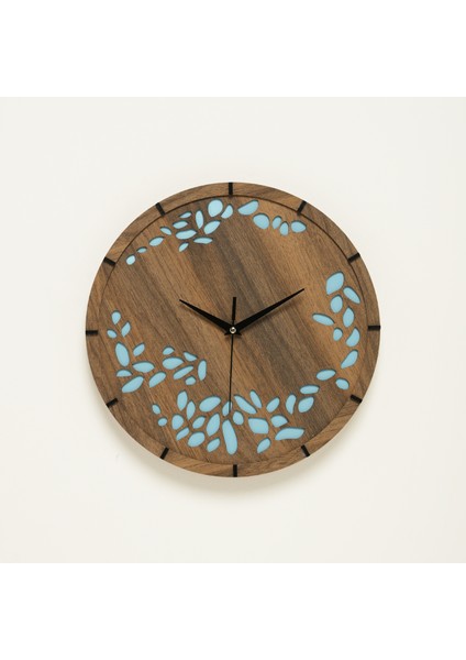 Modern Ahşap Kabartmalı Duvar Saati |35*35 CM| SA7026