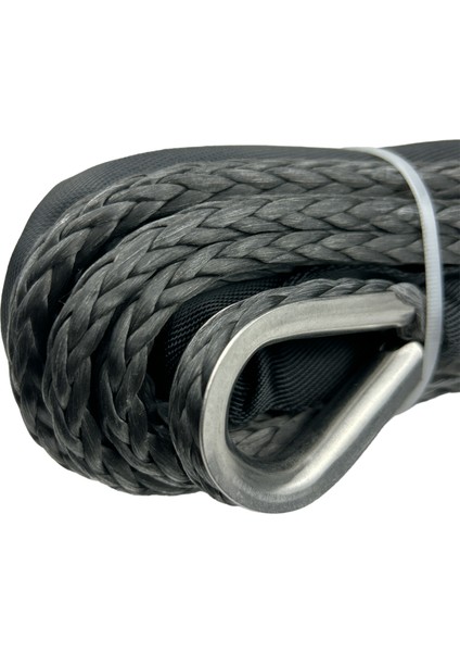 Offroad Çekici Kurtarıcı Sentetik Halat 9,5mm 26M Siyah