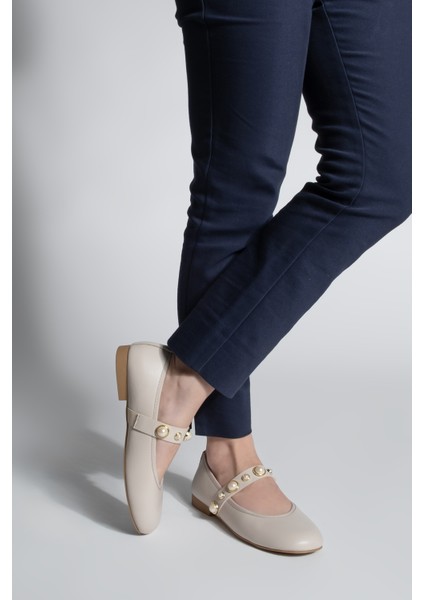 Kadın İncili Bantlı Babet Vesma Bej fırsatları