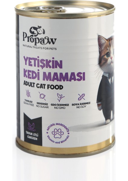Kedi Yaş Mama Tavuklu Konserve Jöleli Premium Parça Etli Yemek Besleyici Tahılsız Temiz Içerik