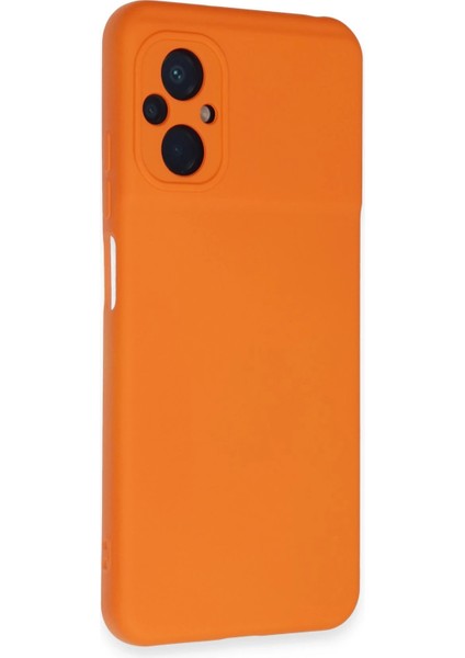 Xiaomi Poco M5 Kılıf Nano Içi Kadife Silikon - Turuncu Bstmy