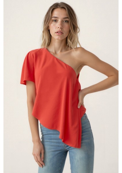 Tek Omuz Kayık Yaka Bluz fırsatları