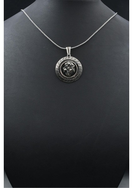 Grek Desenli Aslan Figürlü 925 Ayar Gümüş Kolye Zincir 901803 indirimleri