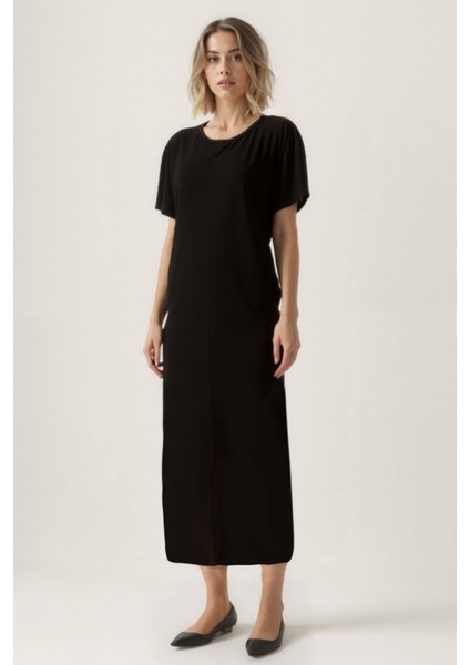 Bisiklet Yaka Kısa Kol Elbise fiyatları