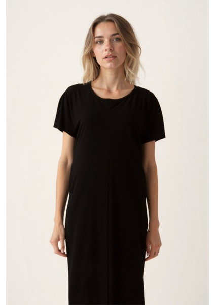 Bisiklet Yaka Kısa Kol Elbise modelleri