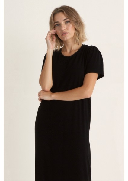 Bisiklet Yaka Kısa Kol Elbise fırsatları