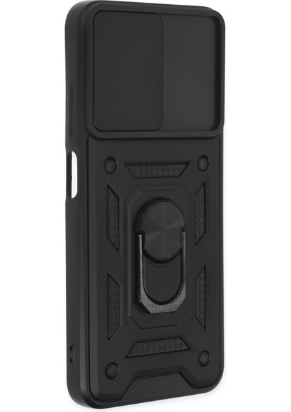 Xiaomi Poco M5 Kılıf Pars Lens Yüzüklü Silikon - Siyah Bstmy