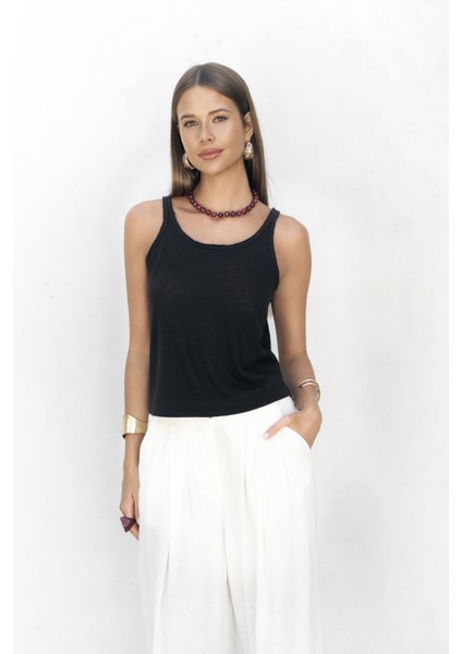 Salnor Basic Siyah Crop