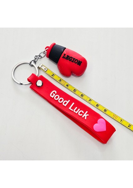 Anahtarlık Aksessuar 3D Silikon Anahtarlık Legion Box Eldiven Figür-Kırmızı fırsatları