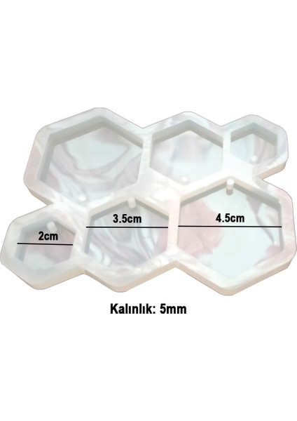 Epoksi 6’lı Altıgen Küpe Kalıbı Silikon