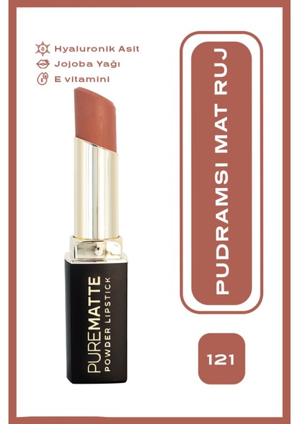 Pure Matte Powder Lipstick No: 121 - Pudralı Mat Ruj