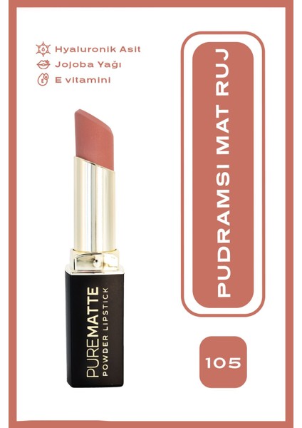 Pure Matte Powder Lipstick No: 105 - Pudralı Mat Ruj