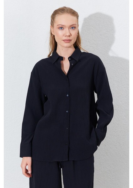 Kadın Siyah Oversize Gömlek