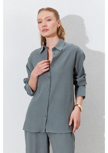 Kadın Haki Oversize Gömlek fiyatları