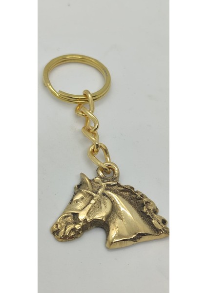Pirinç At Kafası Anahtarlık (4cm)