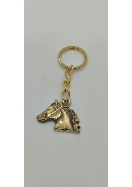 Pirinç At Kafası Anahtarlık (4cm)
