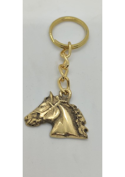 Pirinç At Kafası Anahtarlık (4cm)