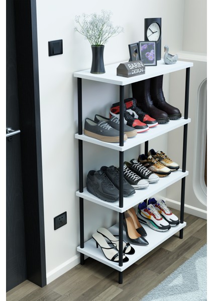 4 Katlı Ayakkabılık Raf – Çevir Kur Sistemli Çok Katlı Ayakkabı Düzenleyici, Giriş ve Antre Rafı