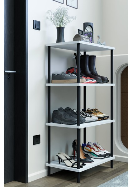 4 Katlı Ayakkabılık Raf – Çevir Kur Sistemli Çok Katlı Ayakkabı Düzenleyici, Giriş ve Antre Rafı modelleri