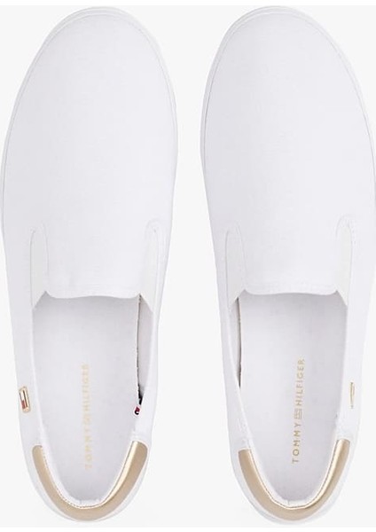 Kadın Th Canvas Slip-On Sneakers - Beyaz indirimleri