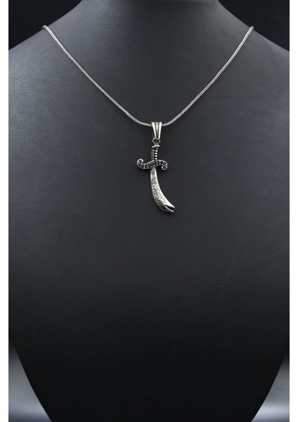 Hz. Ali Zülfikar Kılıcı Zirkon Taş Süslemeli 925 Ayar Gümüş Kolye Zincir 901804 indirimleri