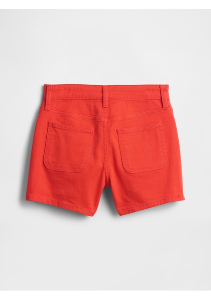 Kız Çocuk Kırmızı Jean Şort Etek modelleri