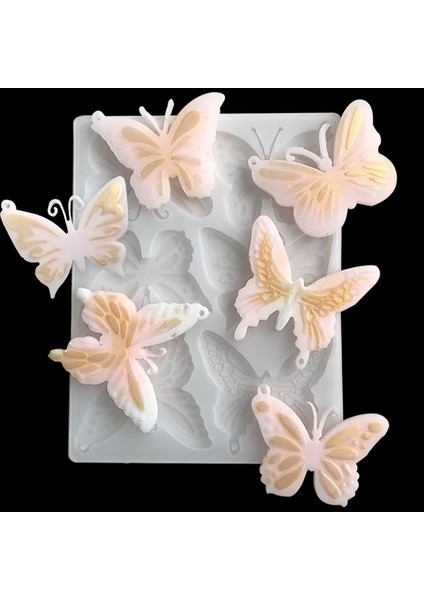 Çoklu Kolye Küpe Toka Anahtarlık Epoksi Reçine Silikon Kalıp Kelebek Figürleri