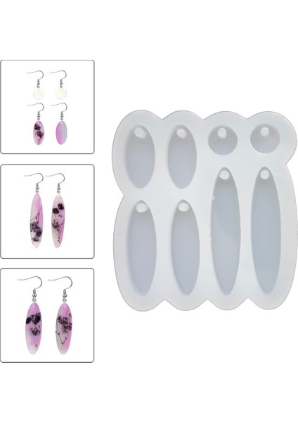 Silikon Epoksi 8’li Elips Oval Küpe Kalıbı