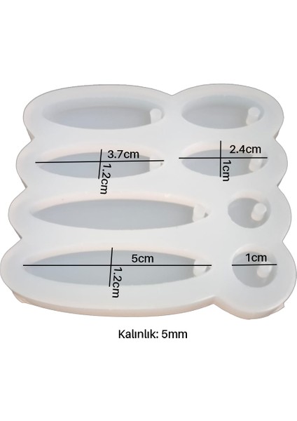 Silikon Epoksi 8’li Elips Oval Küpe Kalıbı