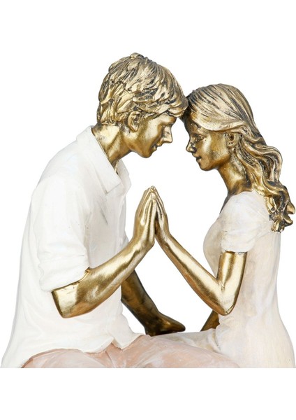 Gılde Şekil Çift Poli Krem Altın Rengi L.11 cm G.13 cm Y.18 cm