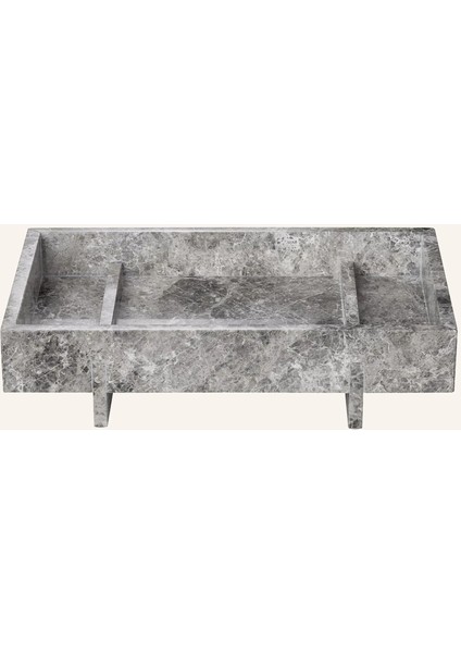 Abento 30X18 cm Mermer Ayaklı Dekoratif Tepsi Skulptürel Tasarım