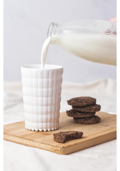 Allegra Beyaz Akrilik Bardak | 400 ml Su, Meşrubat ve Kahve Yanı Sunumlar Için | Cam Değildir | Kırılmaya Dayanıklı Tekli