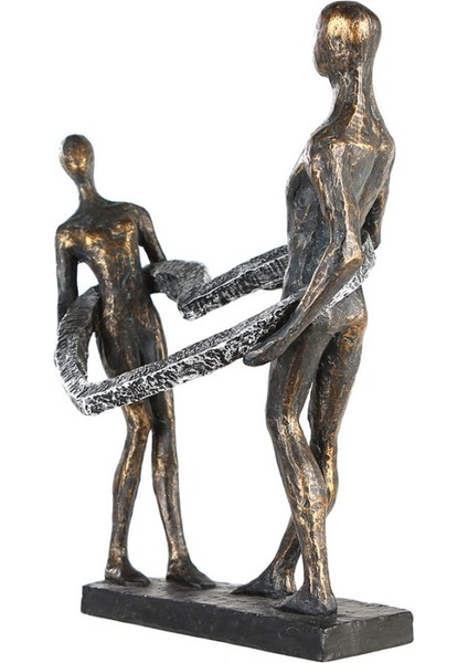 Gılde Heykel Kalp Çift Motifi Sentetik Reçine Gri Bronz Renkli L.13 cm W.26 cm H.31 cm fiyatları